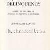 Dr. Lander's book on juvenile delinquency in Baltimore, published in 1954.