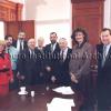 Dr. Lander in a meeting with Touro administrators in 1996.