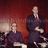 UN Ambassdor Thomas Pickering (standing) and Albert Reichmann with Dr. Lander in Russia, 1991.
